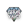 Logo of Gems Yard with a geometric design on a white background