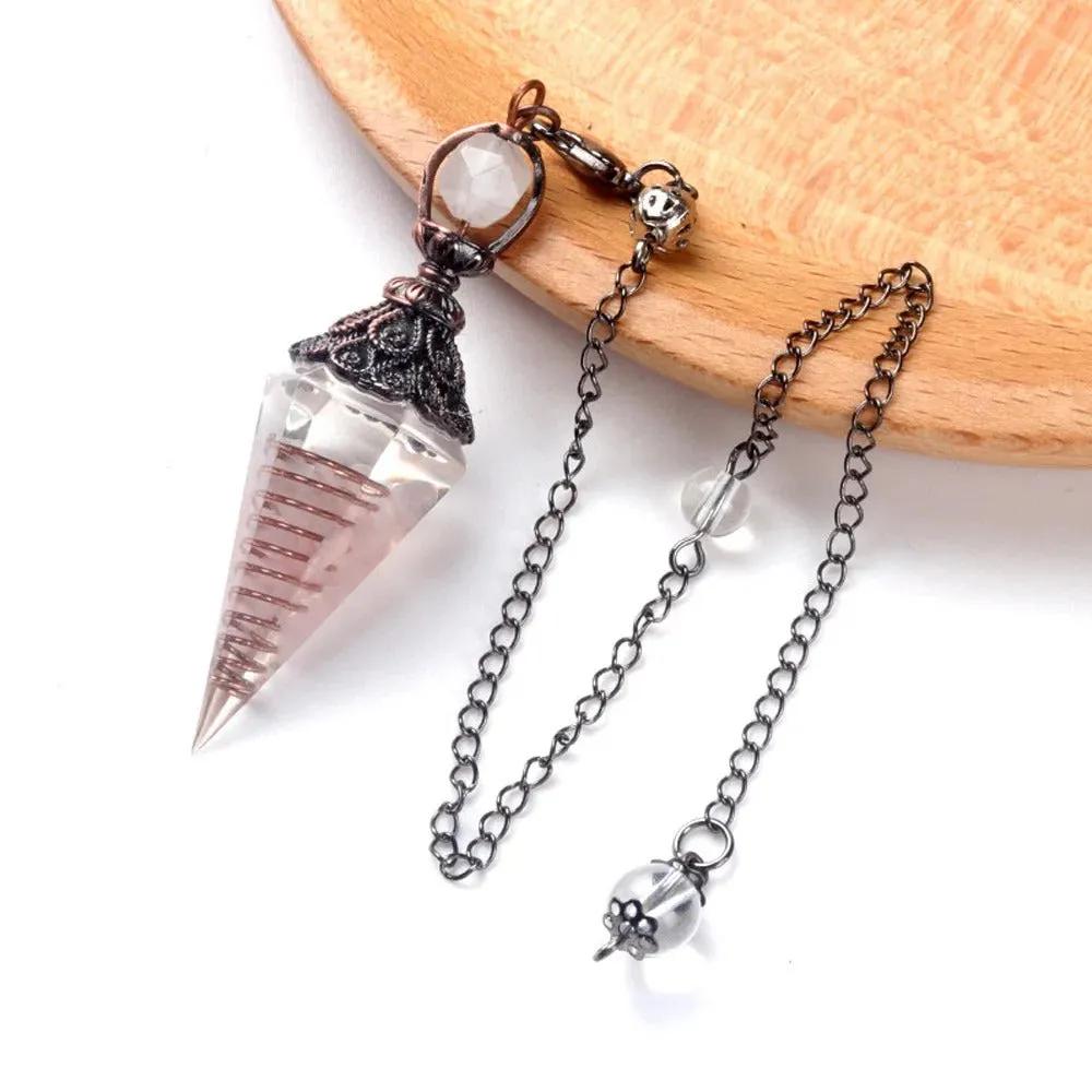 
Rose quartz Crystal Necklace
