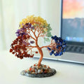 Mixed crystal money tree feng shui decor colorful gemstone tree on desk home office