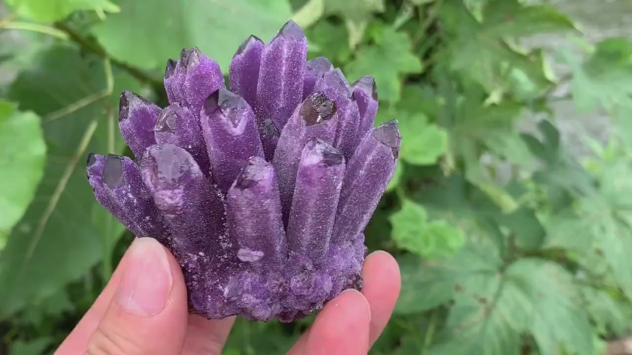 Natural violet Ghost Phantom Quartz Crystal video