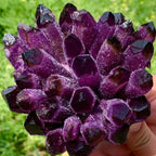 Deep violet crystal cluster with sharp natural formations